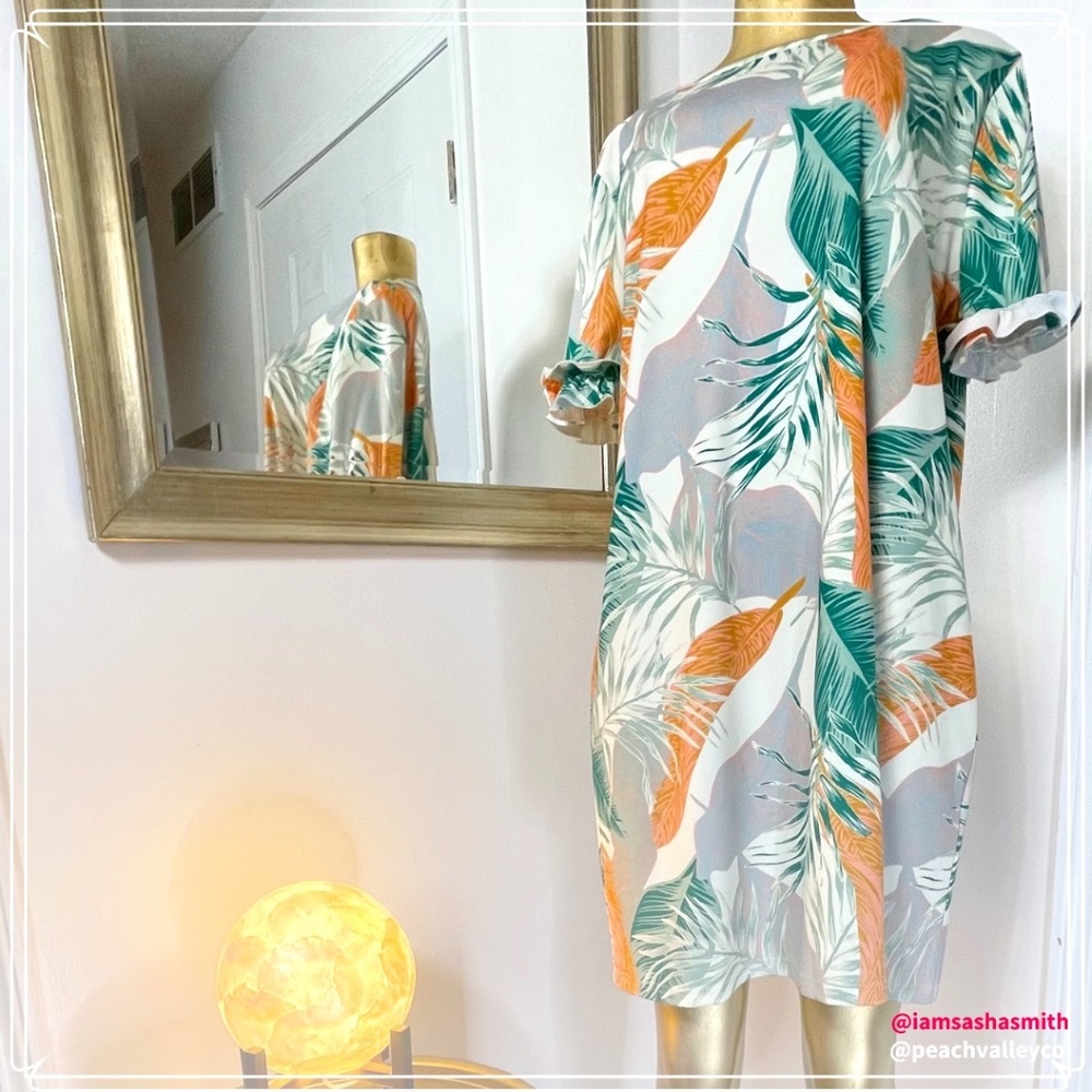 Palm Leaf/Floral Bodycon Dress